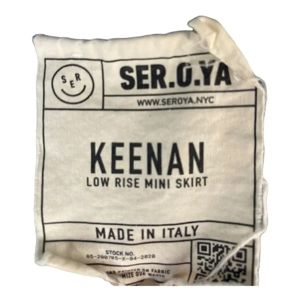 SER.O.YA Keenan Skirt Denim Distressed Raw Hem Y2K Summer Spring 100% Cotton 25